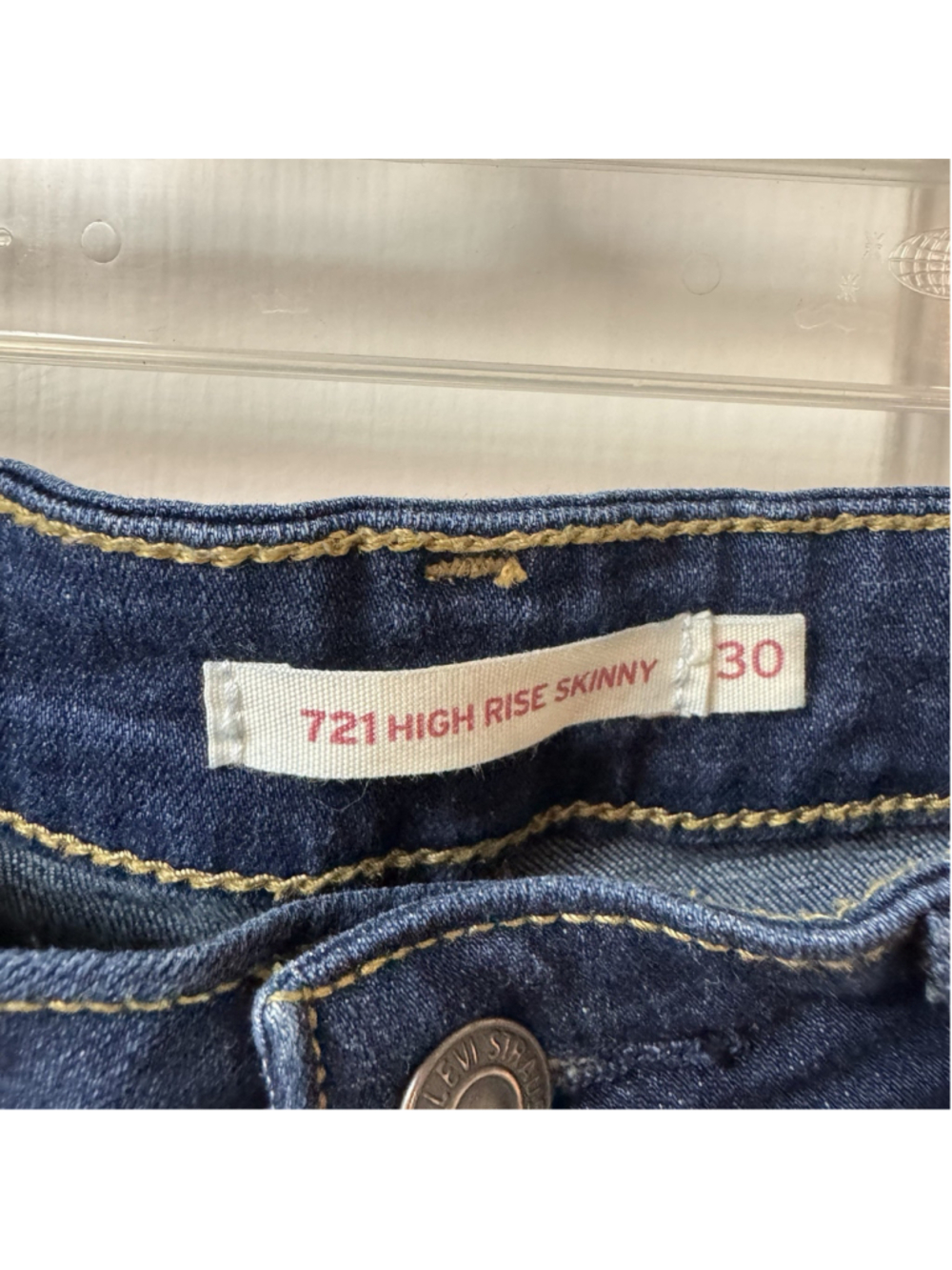 Levi's Premium Women's 721 High Rise Skinny Leg Blue Jeans 30 X28 Dark Wash